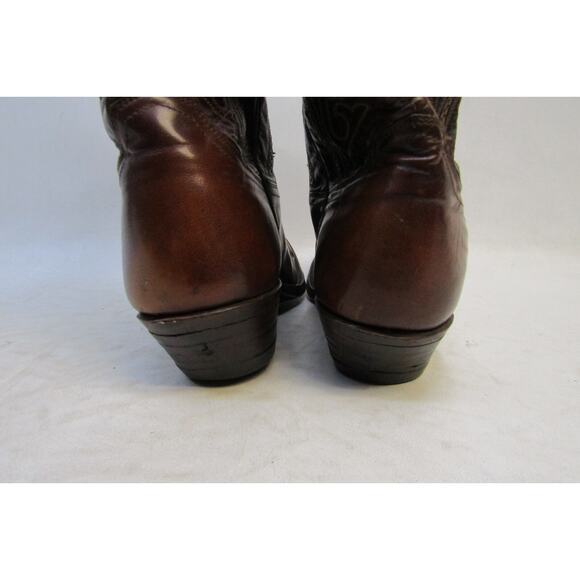 Justin Mens Size 9 E Brown Leather Cowboy Western Boots